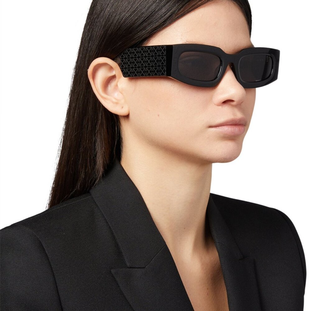 Off-White OERI141 CARY 0155 Rectangle Sunglasses – White/Green - Picture 2 of 10